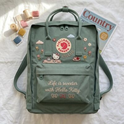 Hello Kitty Fjallraven Kanken Hand-Embroidered Backpack