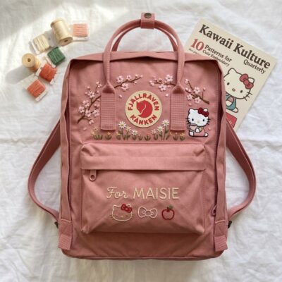 Hello Kitty Fjallraven Kanken Hand-Embroidered Backpack