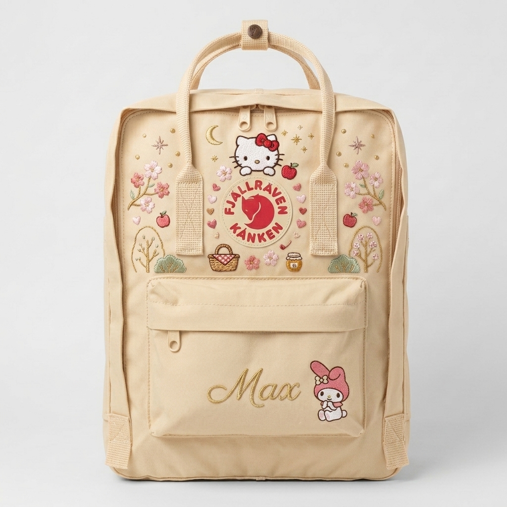 Hello Kitty Fjallraven Kanken Hand-Embroidered Backpack - Image 3