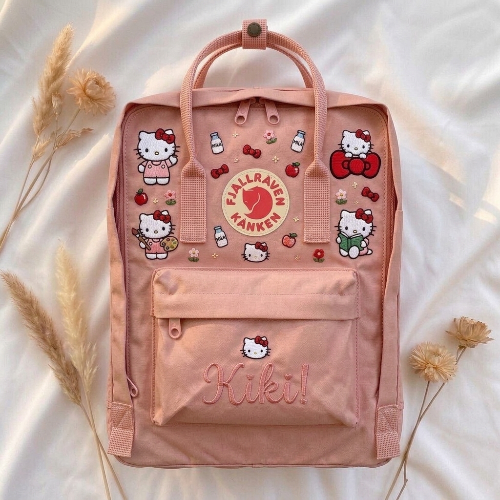 Hello Kitty Fjallraven Kanken Hand-Embroidered Backpack - Image 6
