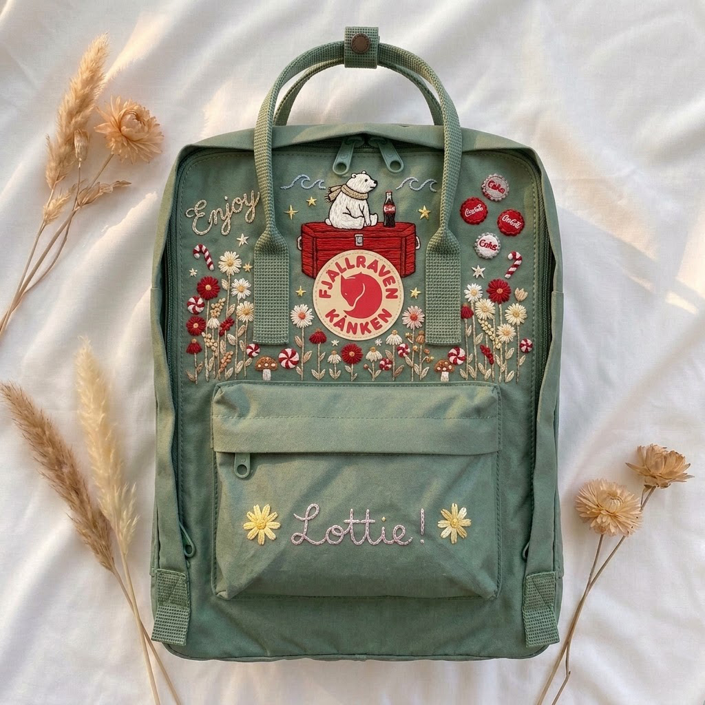 Coca-cola Fjallraven Kanken Hand-Embroidered Backpack - Image 3