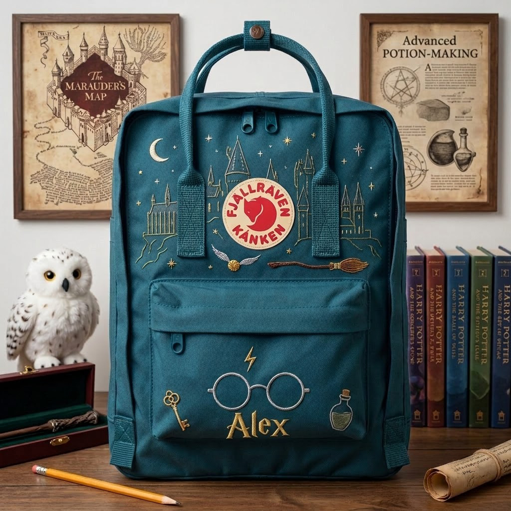 Harry Potter Fjallraven Kanken Hand-Embroidered Backpack