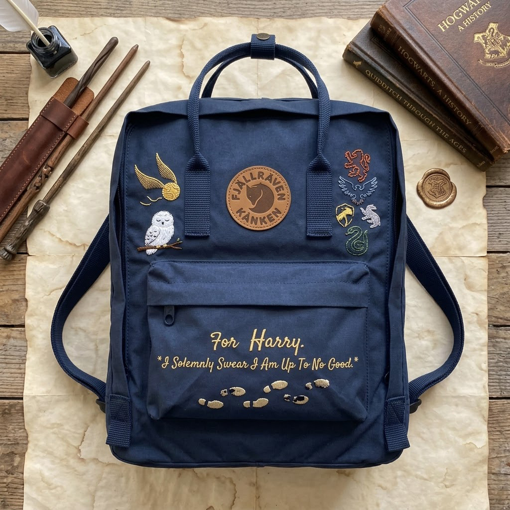 Harry Potter Fjallraven Kanken Hand-Embroidered Backpack