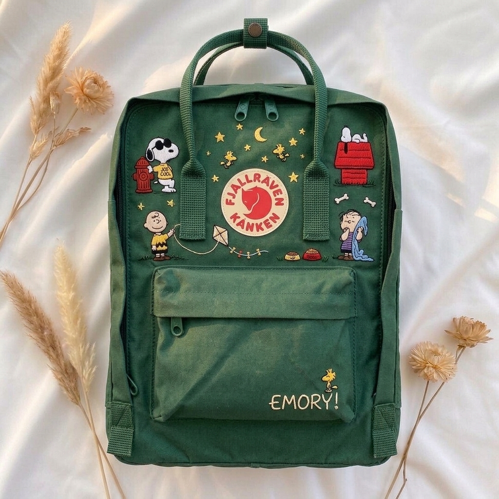 Snoopy Fjallraven Kanken Hand-Embroidered Backpack - Image 3