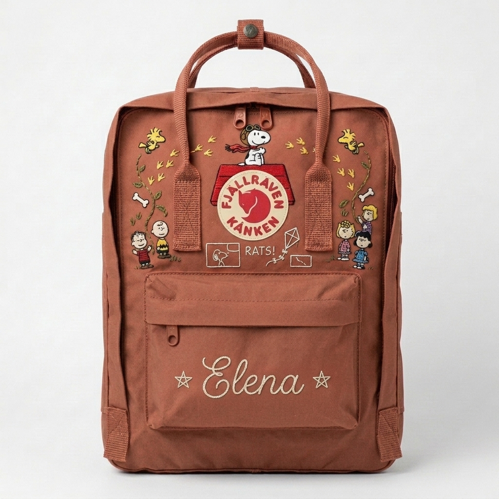 Snoopy Fjallraven Kanken Hand-Embroidered Backpack - Image 4