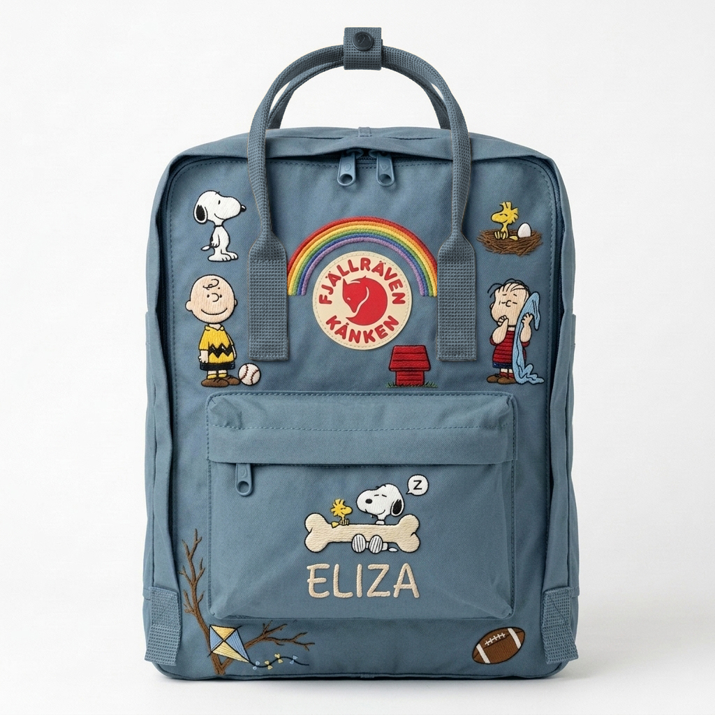 Snoopy Fjallraven Kanken Hand-Embroidered Backpack - Image 3