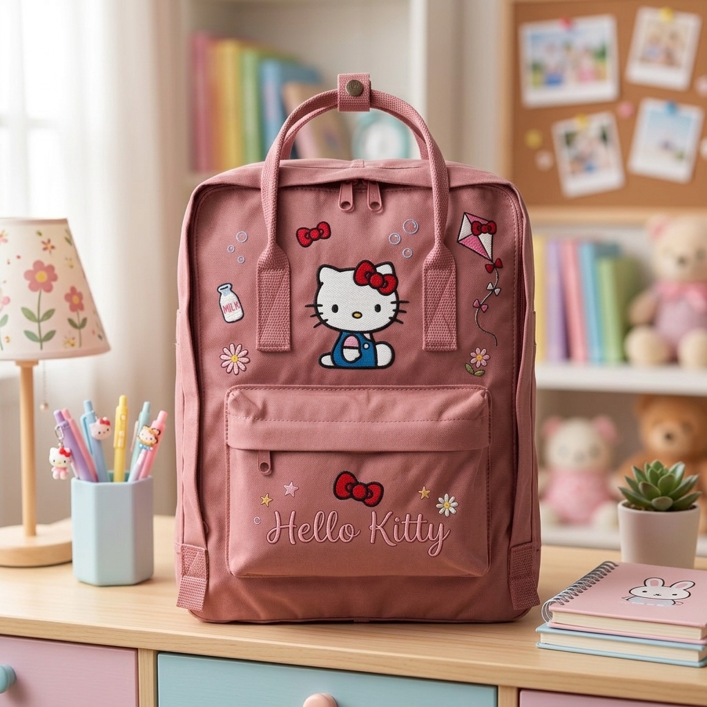 Hello Kitty Fjallraven Kanken Hand-Embroidered Backpack - Image 3