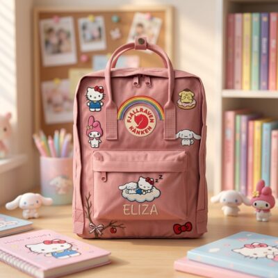 Hello Kitty Fjallraven Kanken Hand-Embroidered Backpack