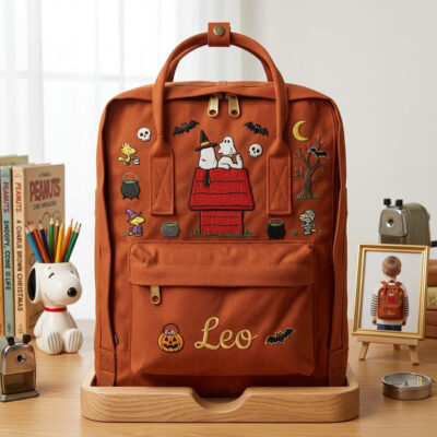Snoopy - Halloween Fjallraven Kanken Hand-Embroidered Backpack