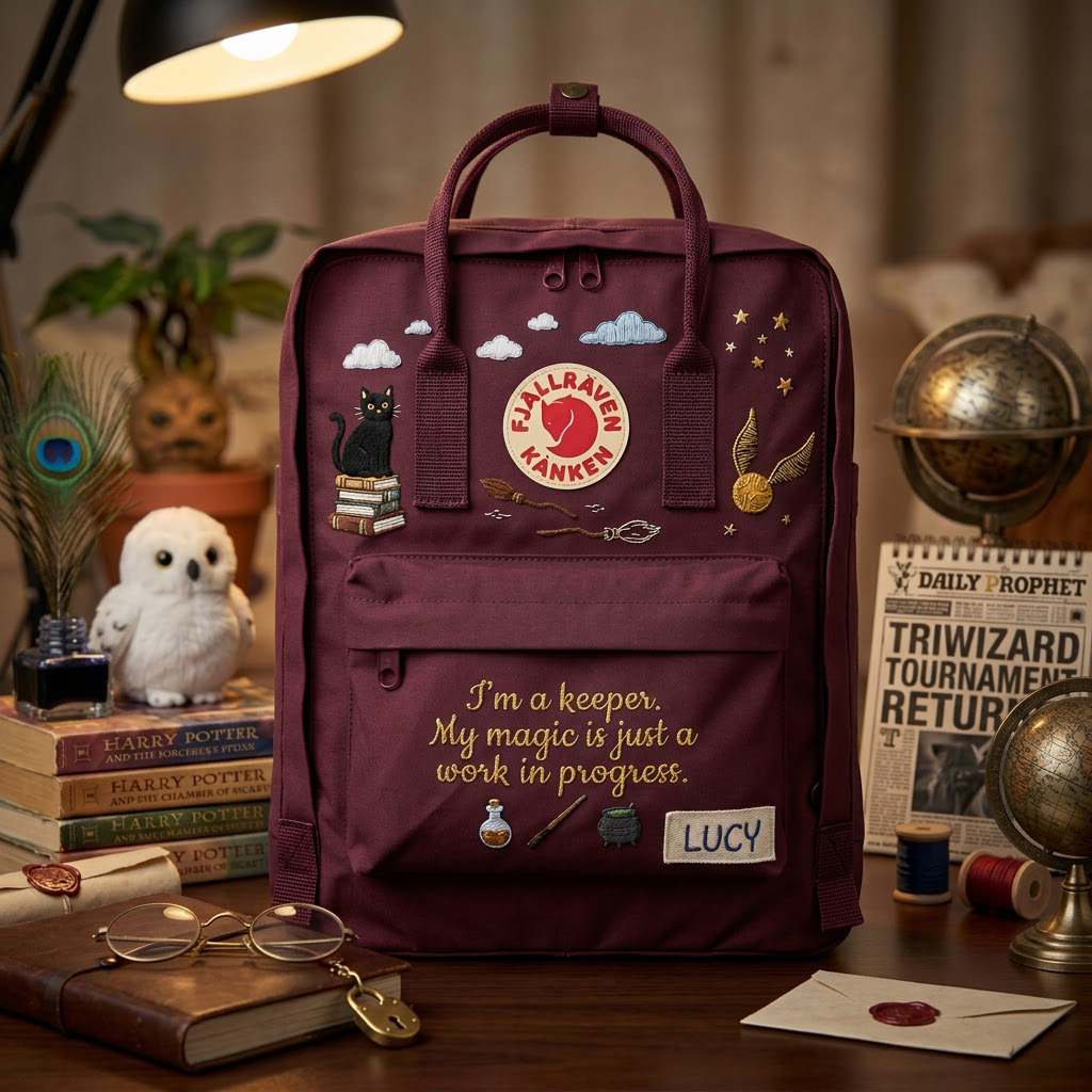 Harry Potter Fjallraven Kanken Hand-Embroidered Backpack - Image 4