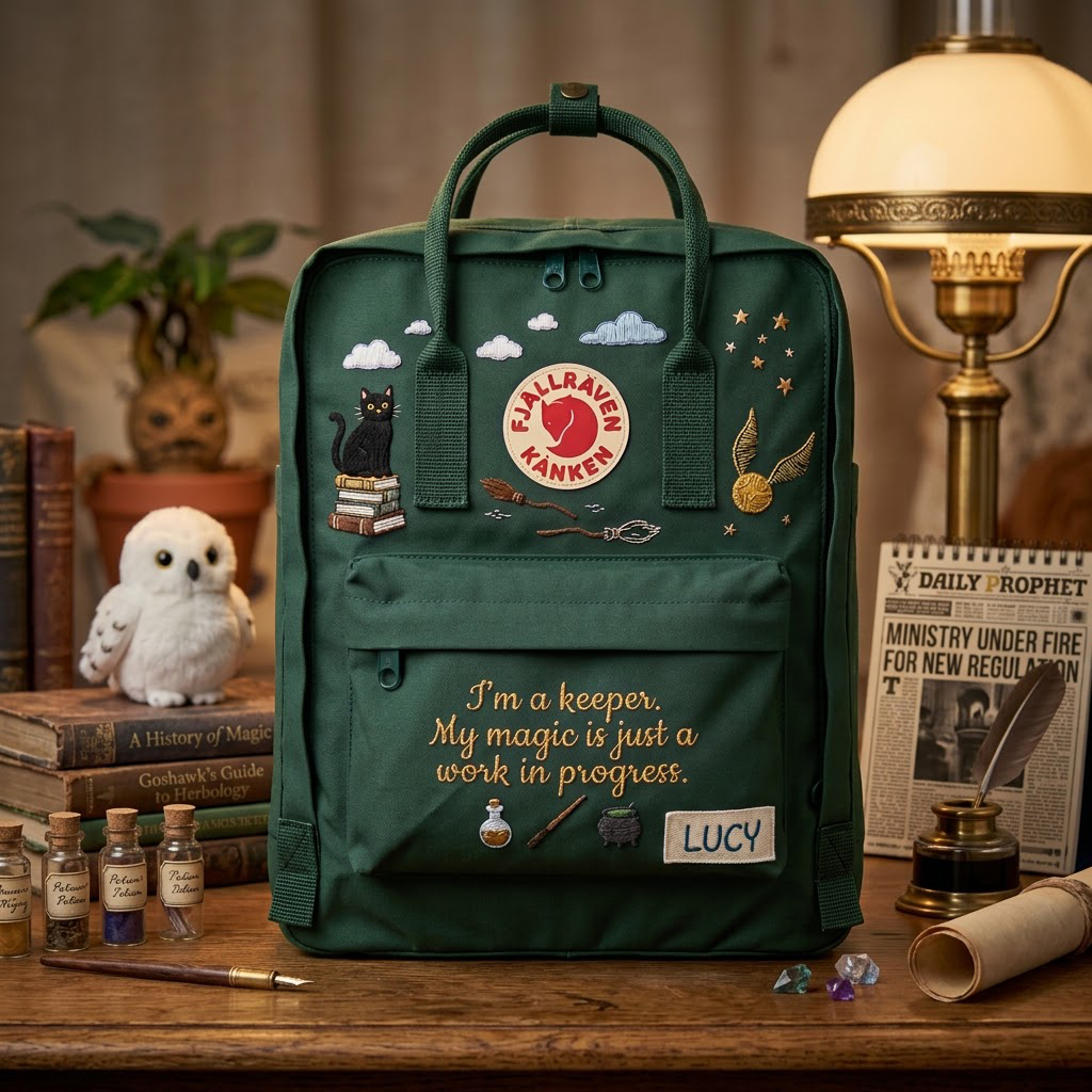 Harry Potter Fjallraven Kanken Hand-Embroidered Backpack - Image 5