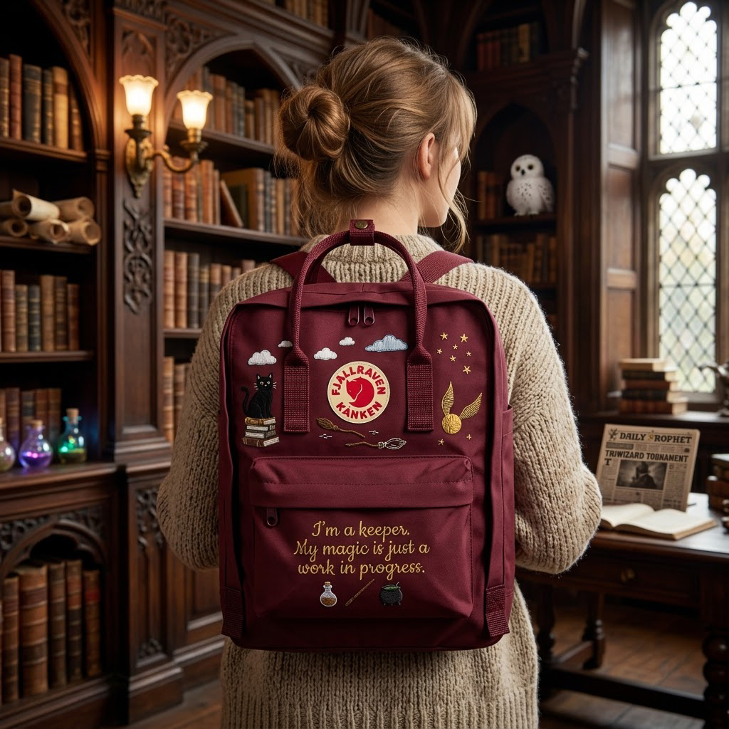 Harry Potter Fjallraven Kanken Hand-Embroidered Backpack - Image 6