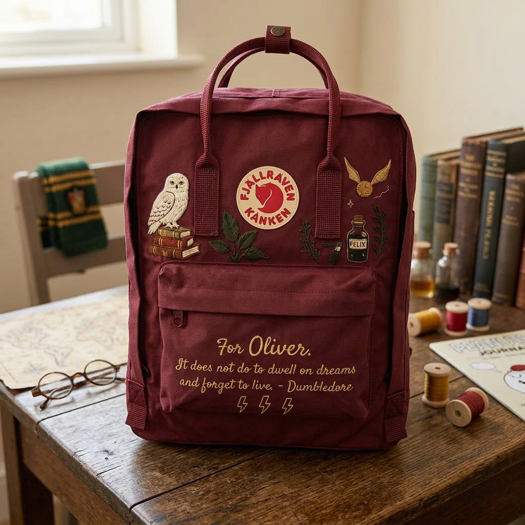 Harry Potter Fjallraven Kanken Hand-Embroidered Backpack - Image 4