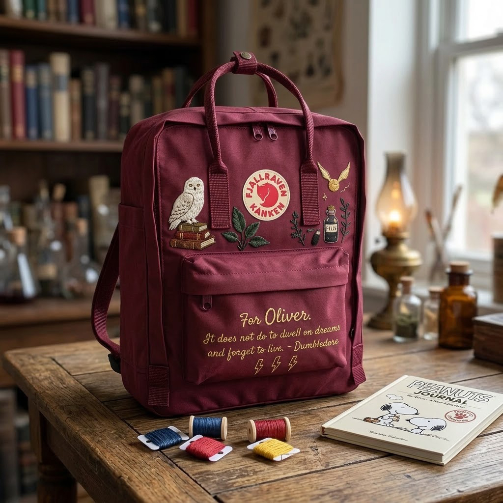 Harry Potter Fjallraven Kanken Hand-Embroidered Backpack - Image 3