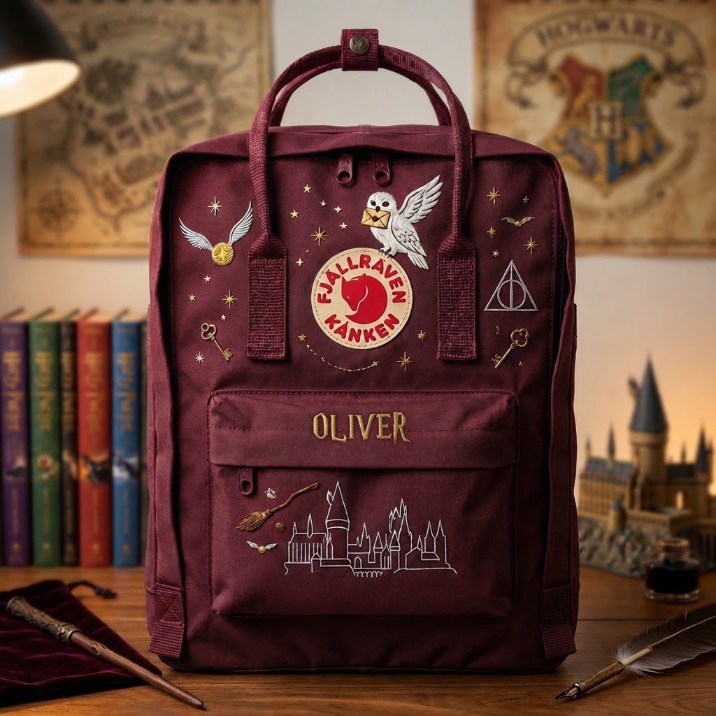 Harry Potter Fjallraven Kanken Hand-Embroidered Backpack - Image 3