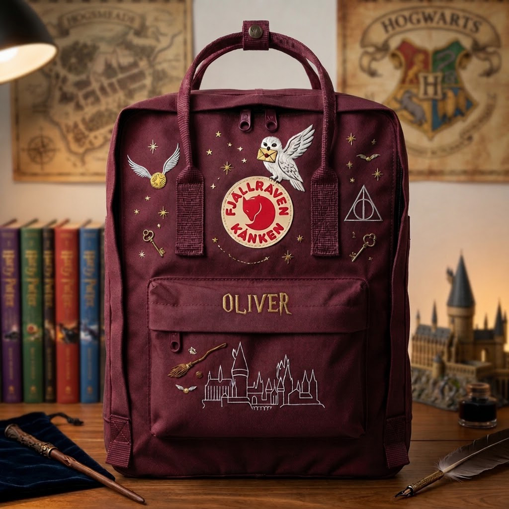 Harry Potter Fjallraven Kanken Hand-Embroidered Backpack - Image 5