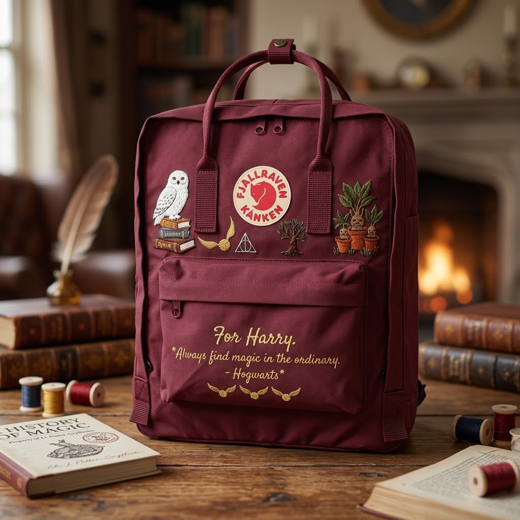 Harry Potter Fjallraven Kanken Hand-Embroidered Backpack