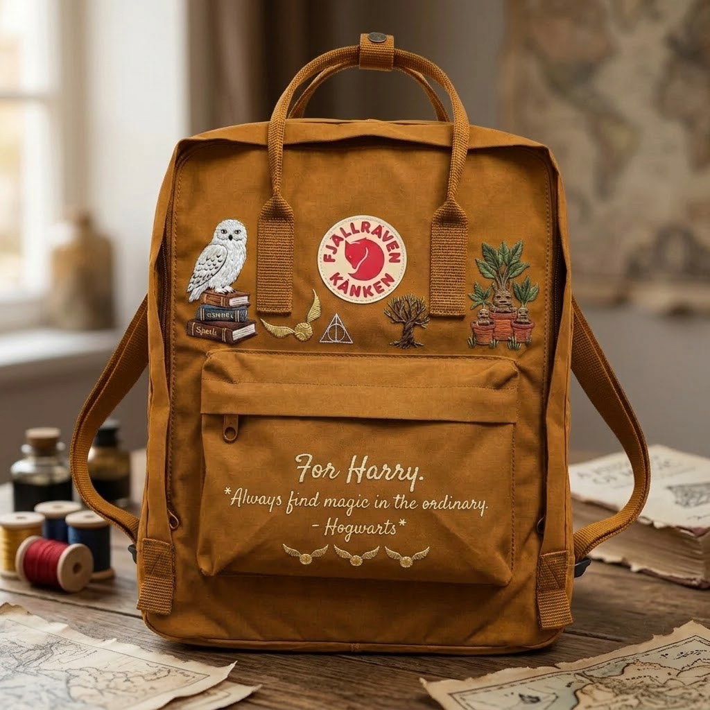 Harry Potter Fjallraven Kanken Hand-Embroidered Backpack - Image 4