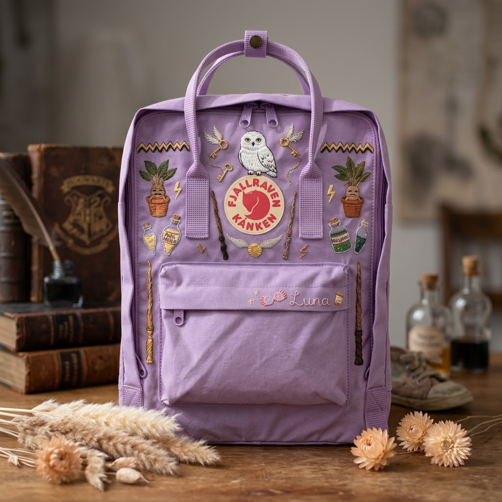 Harry Potter Fjallraven Kanken Hand-Embroidered Backpack - Image 4