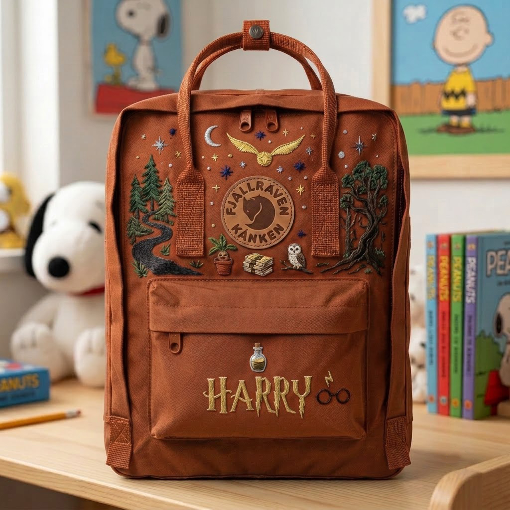 Harry Potter Fjallraven Kanken Hand-Embroidered Backpack - Image 3