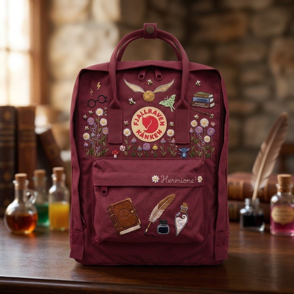 Harry Potter Fjallraven Kanken Hand-Embroidered Backpack - Image 3