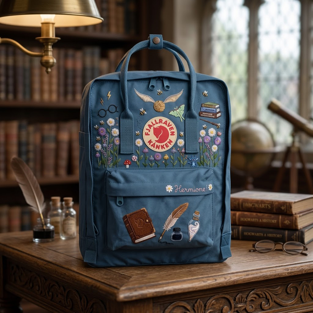Harry Potter Fjallraven Kanken Hand-Embroidered Backpack