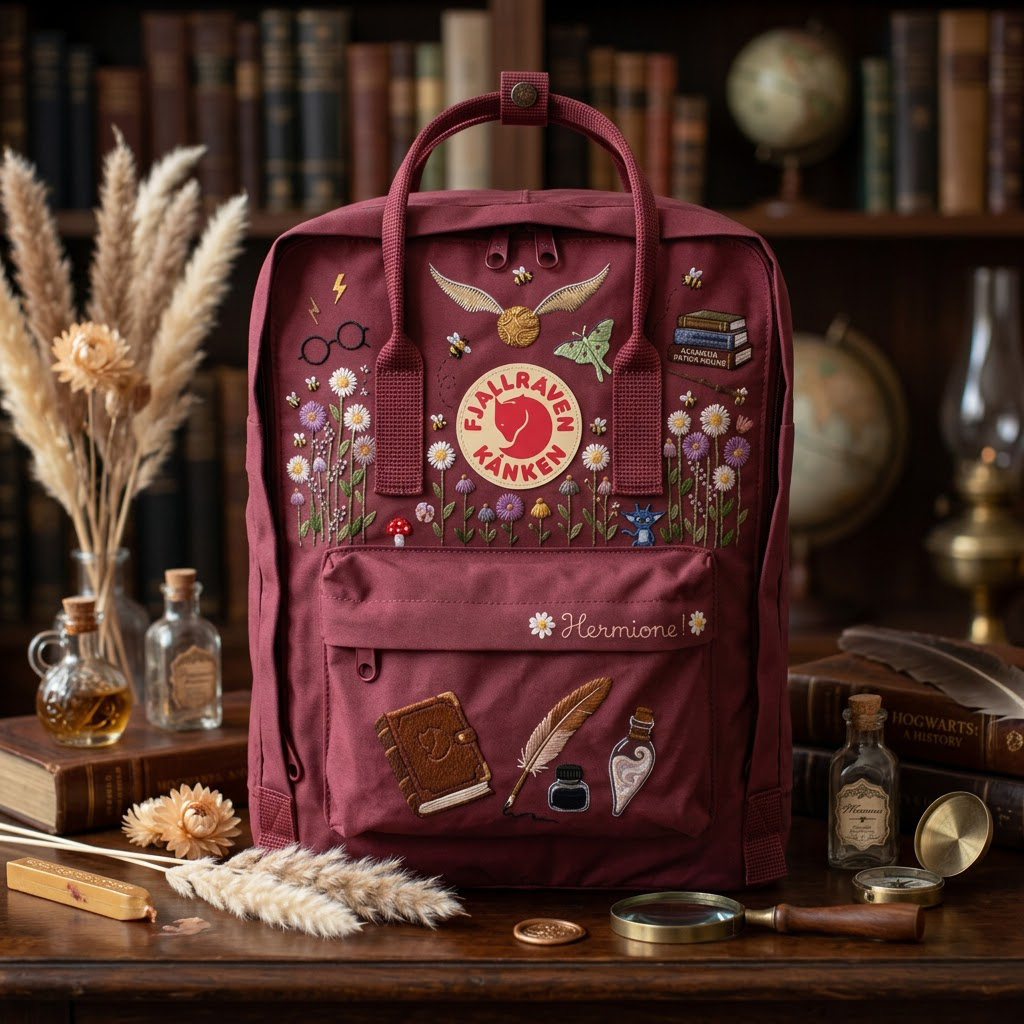 Harry Potter Fjallraven Kanken Hand-Embroidered Backpack - Image 4