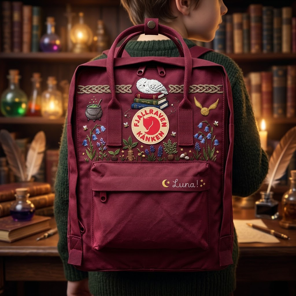 Harry Potter Fjallraven Kanken Hand-Embroidered Backpack - Image 3
