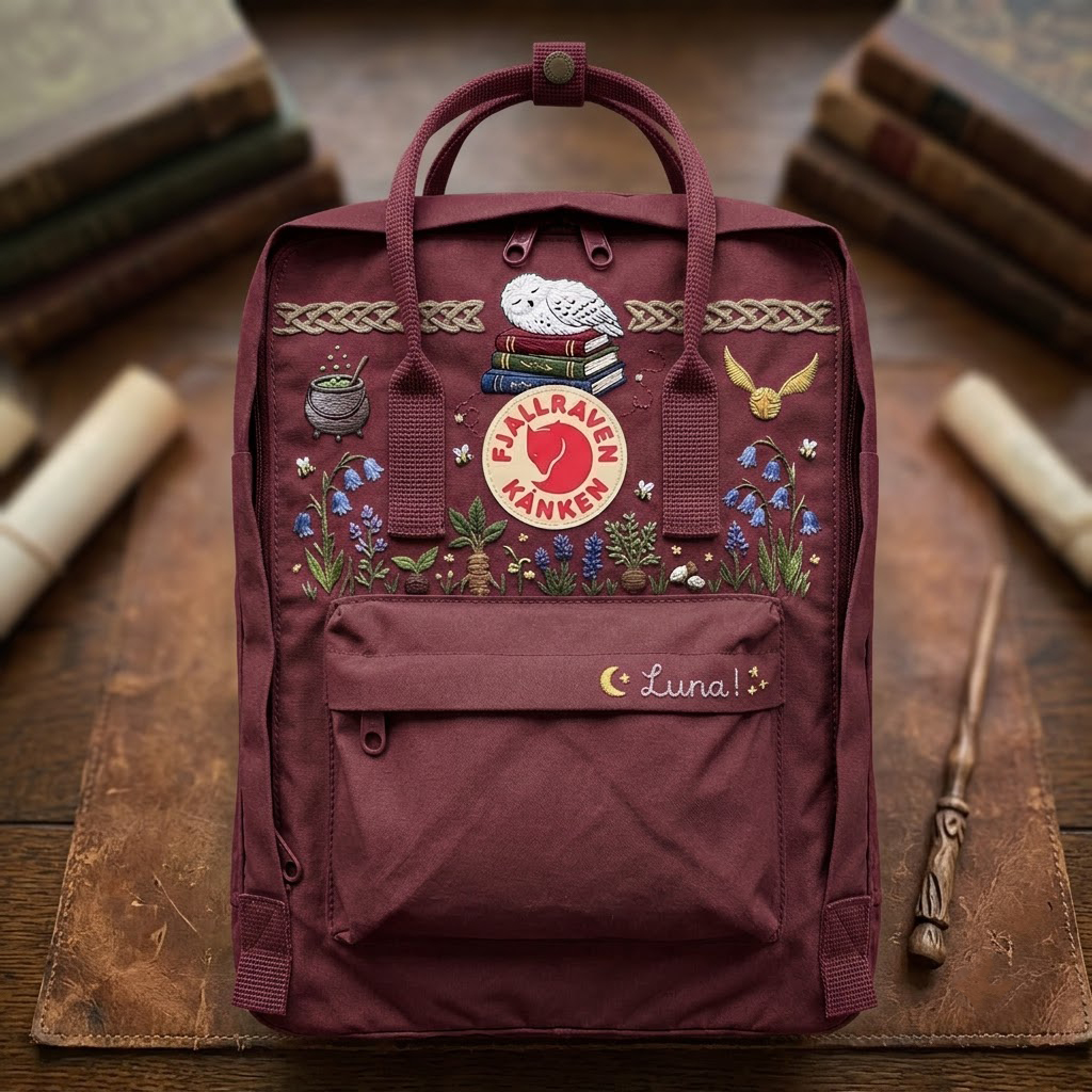 Harry Potter Fjallraven Kanken Hand-Embroidered Backpack - Image 5
