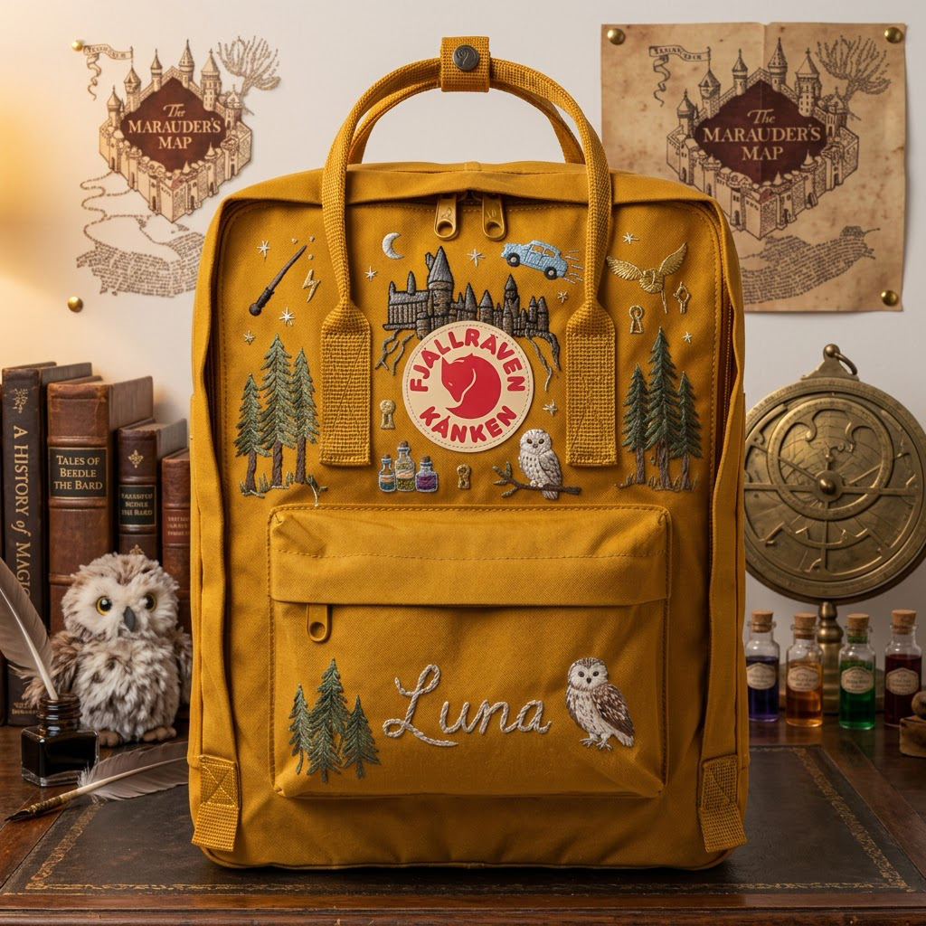 Harry Potter Fjallraven Kanken Hand-Embroidered Backpack - Image 5