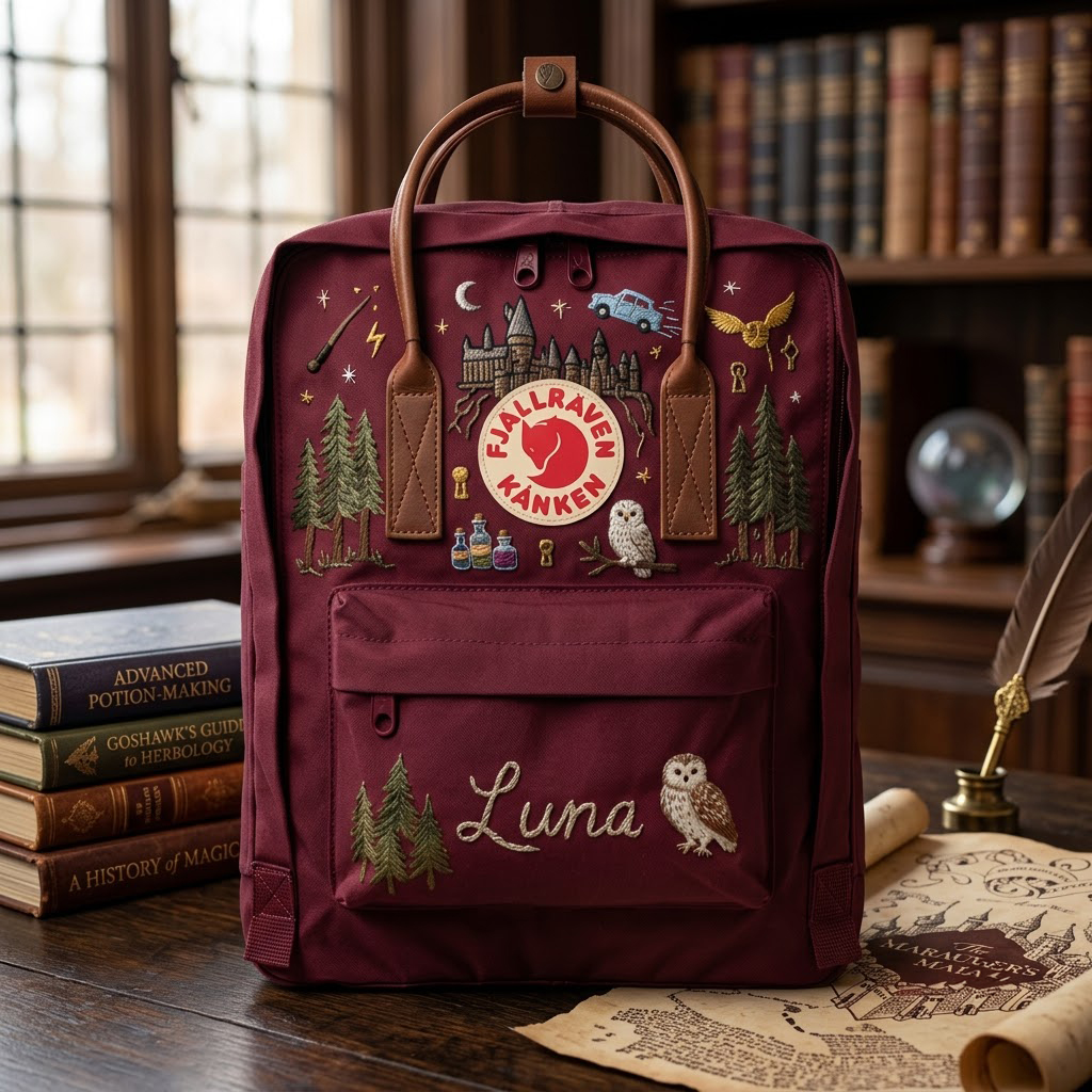 Harry Potter Fjallraven Kanken Hand-Embroidered Backpack - Image 4