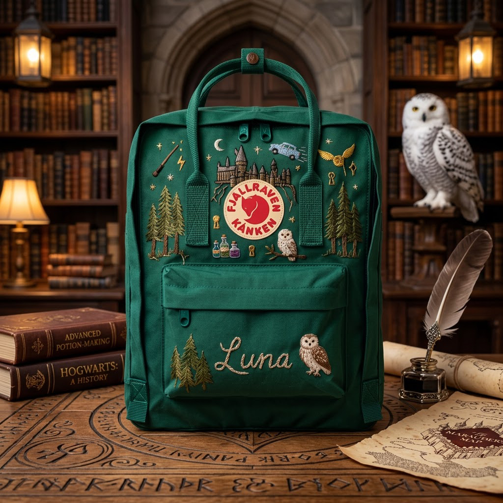 Harry Potter Fjallraven Kanken Hand-Embroidered Backpack - Image 3