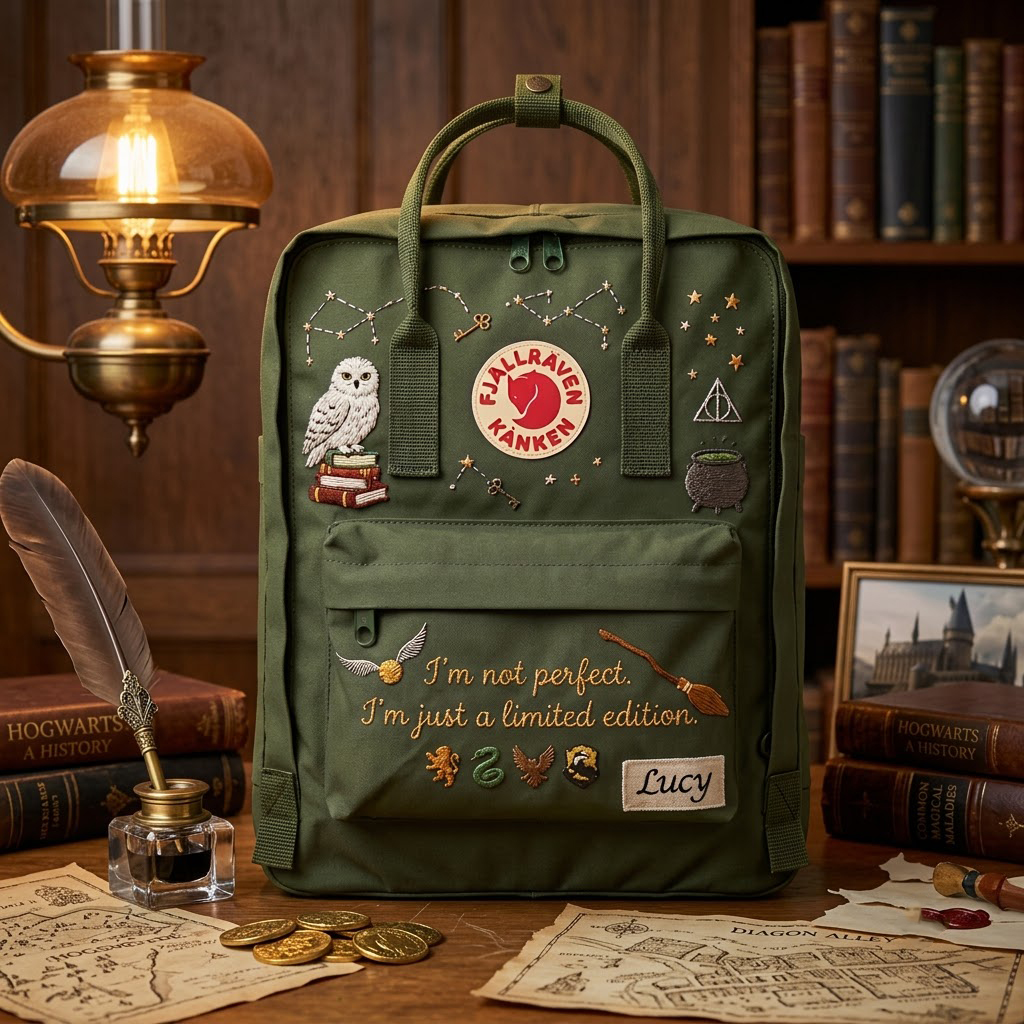 Harry Potter Fjallraven Kanken Hand-Embroidered Backpack