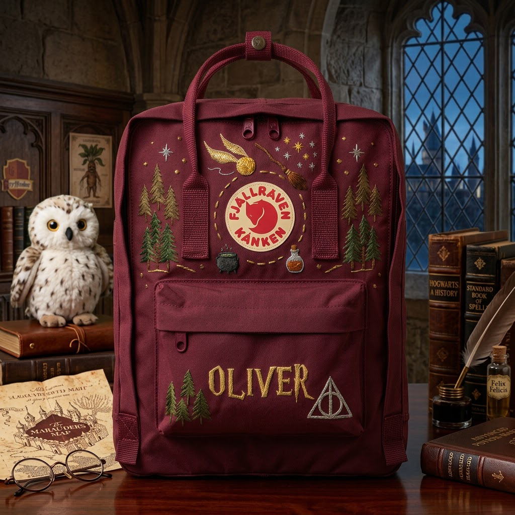 Harry Potter Fjallraven Kanken Hand-Embroidered Backpack - Image 5