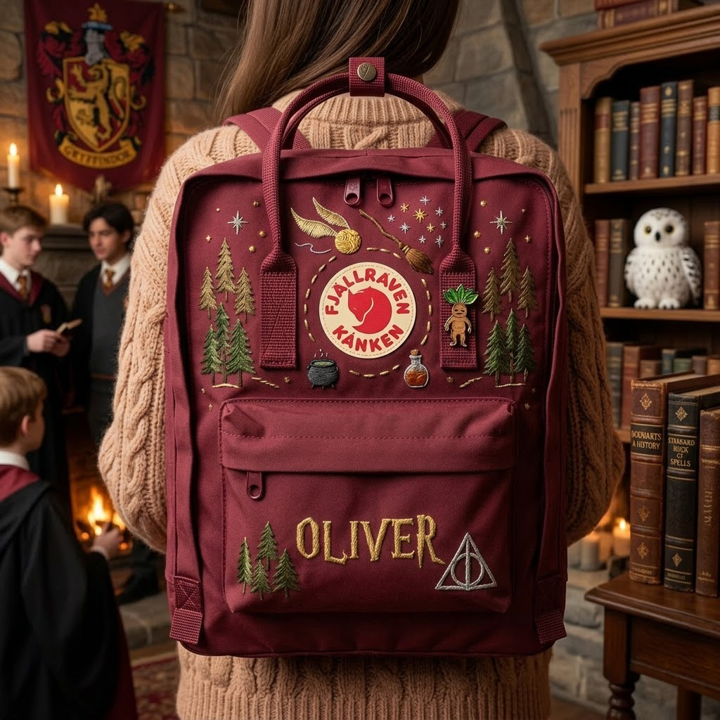 Harry Potter Fjallraven Kanken Hand-Embroidered Backpack - Image 3