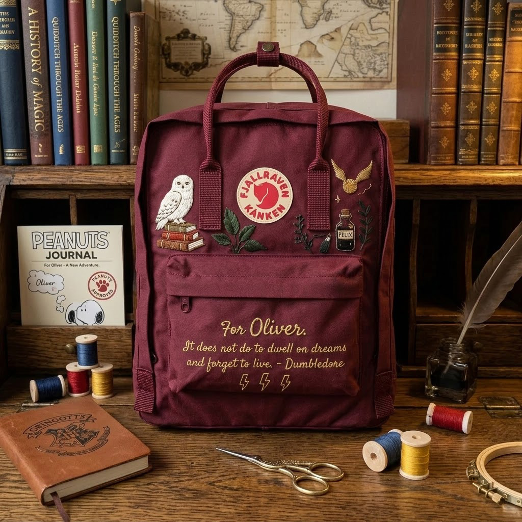 Harry Potter Fjallraven Kanken Hand-Embroidered Backpack - Image 6