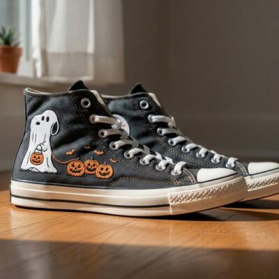 Snoopy Halloween Hand-Embroidered Converse Chuck Taylor 1970s - All Star Classic
