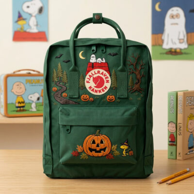 Snoopy - Halloween Fjallraven Kanken Hand-Embroidered Backpack
