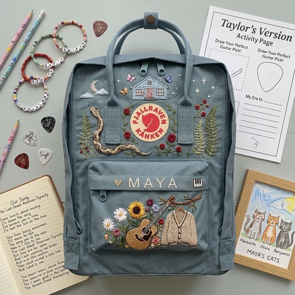 Taylor Swift Fjallraven Kanken Hand-Embroidered Backpack - Image 4