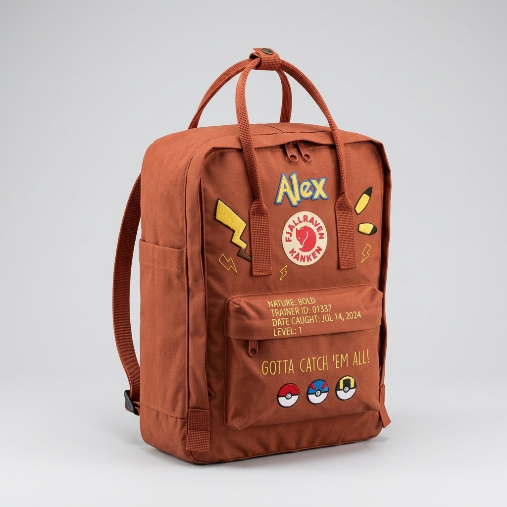 Pokemon Fjallraven Kanken Hand-Embroidered Backpack - Image 6