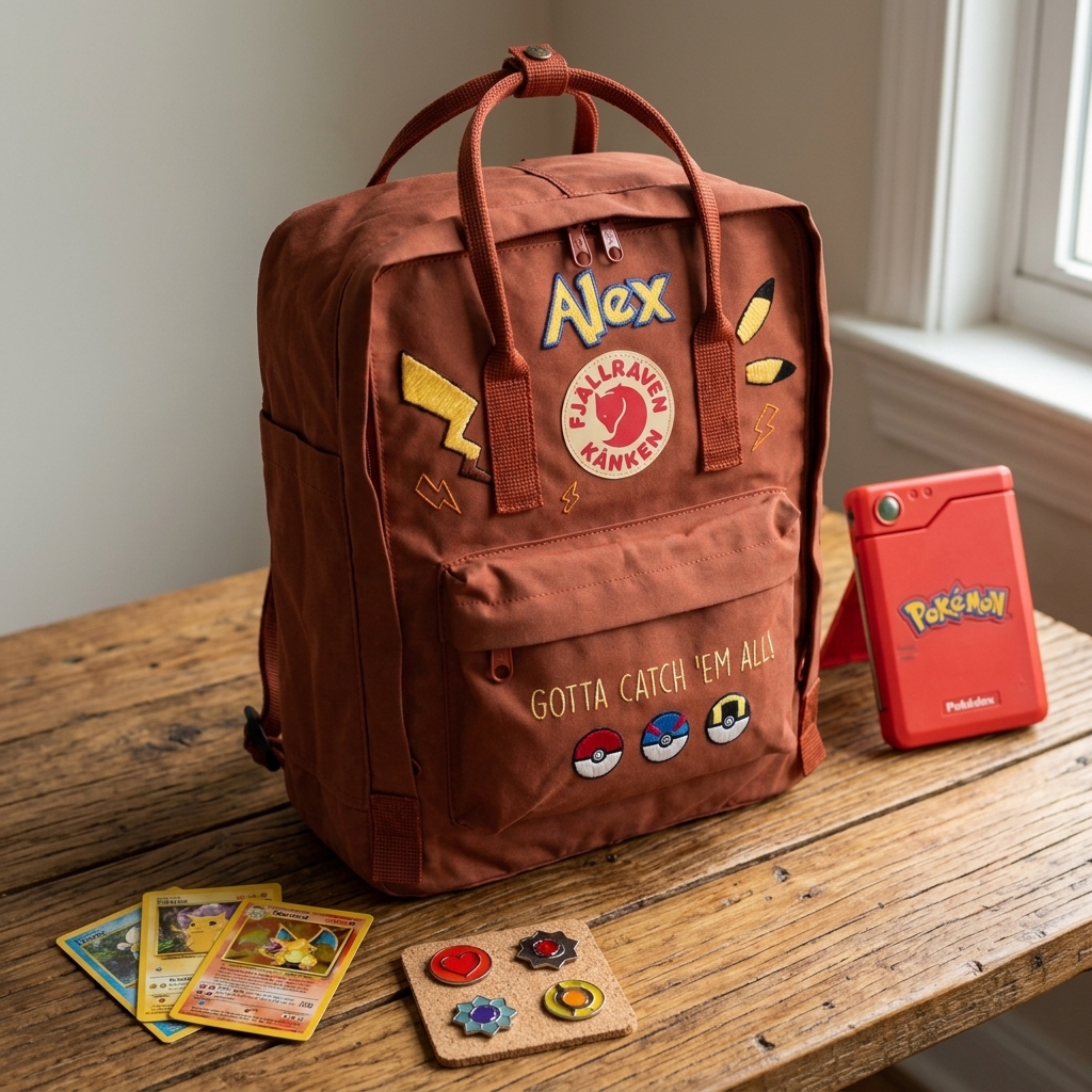 Pokemon Fjallraven Kanken Hand-Embroidered Backpack - Image 4