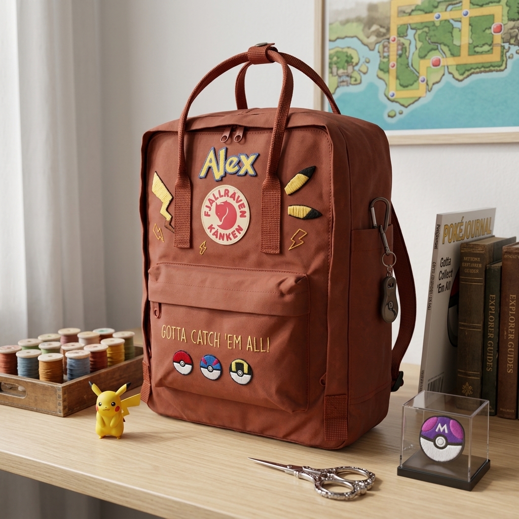 Pokemon Fjallraven Kanken Hand-Embroidered Backpack - Image 3