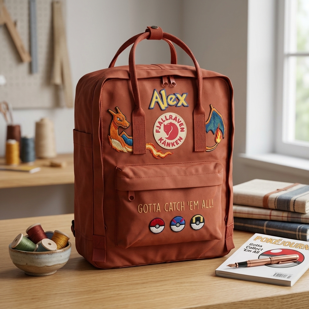 Pokemon Fjallraven Kanken Hand-Embroidered Backpack - Image 4
