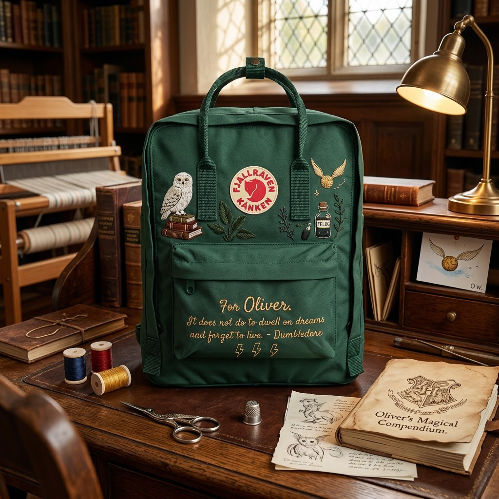 Harry Potter Fjallraven Kanken Hand-Embroidered Backpack - Image 4
