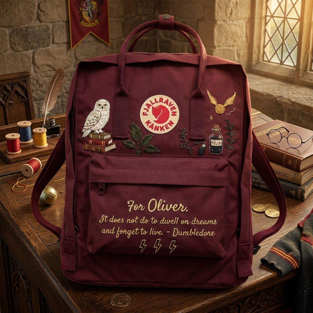 Harry Potter Fjallraven Kanken Hand-Embroidered Backpack - Image 3