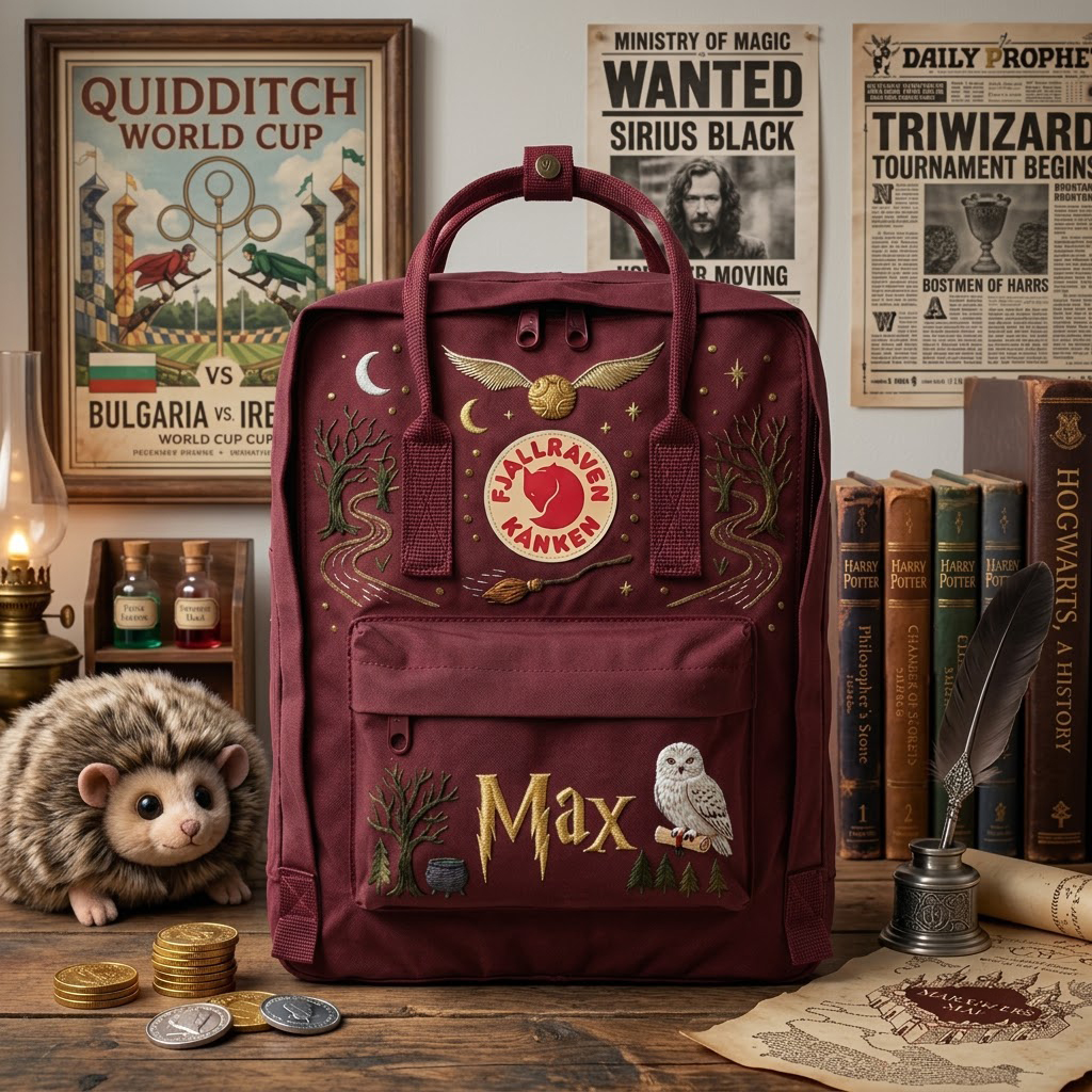 Harry Potter Fjallraven Kanken Hand-Embroidered Backpack - Image 3