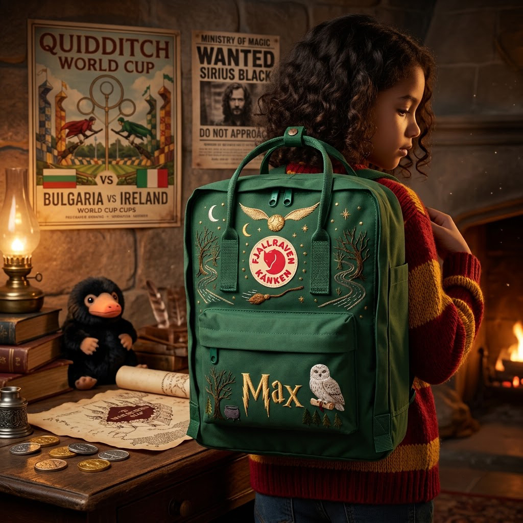 Harry Potter Fjallraven Kanken Hand-Embroidered Backpack - Image 4