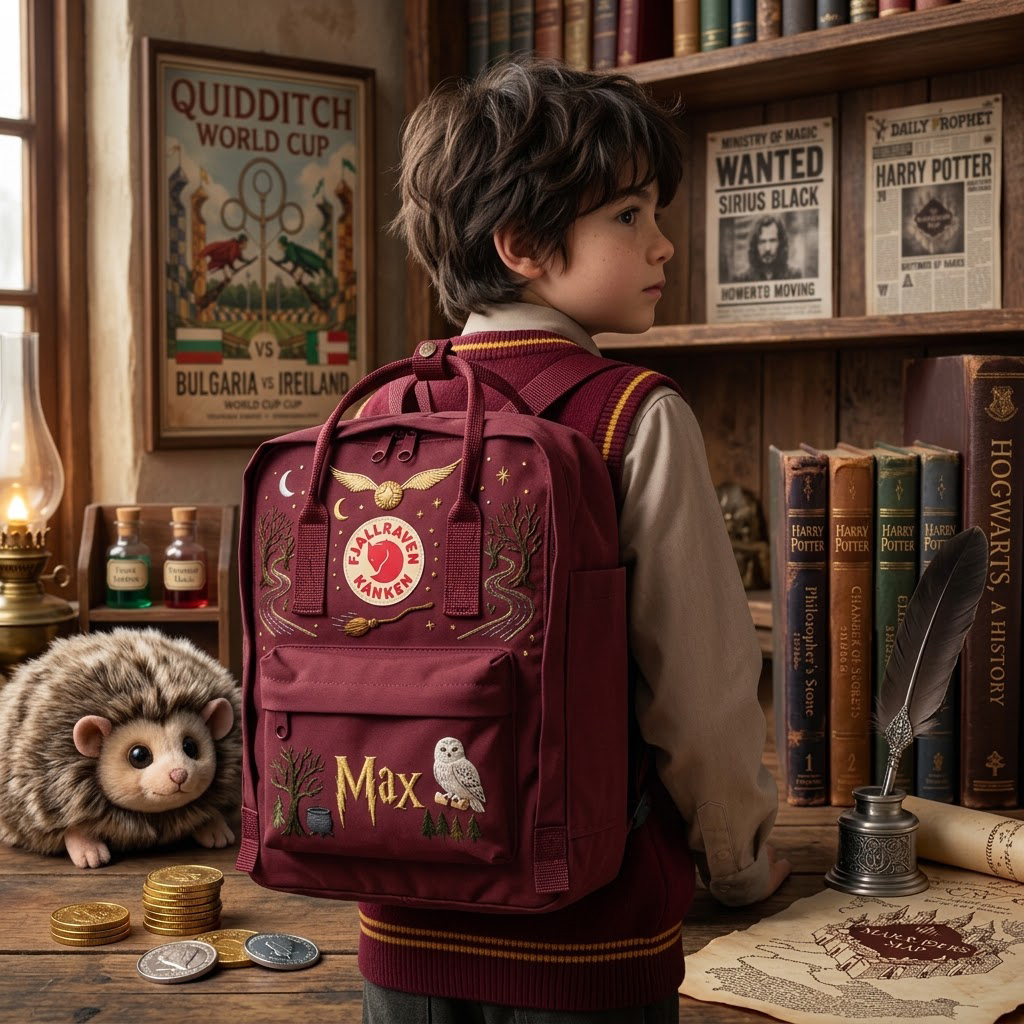 Harry Potter Fjallraven Kanken Hand-Embroidered Backpack - Image 5