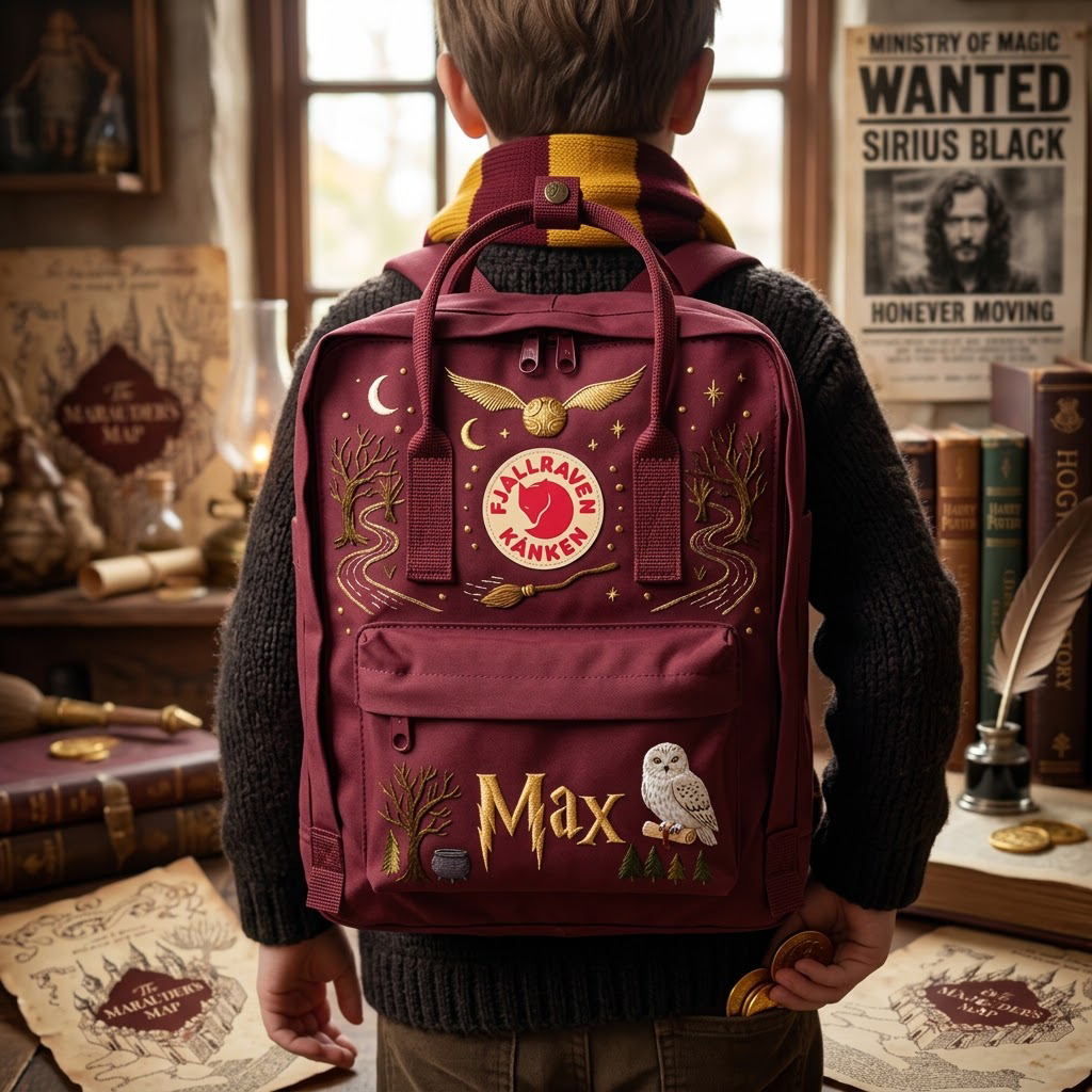 Harry Potter Fjallraven Kanken Hand-Embroidered Backpack - Image 6
