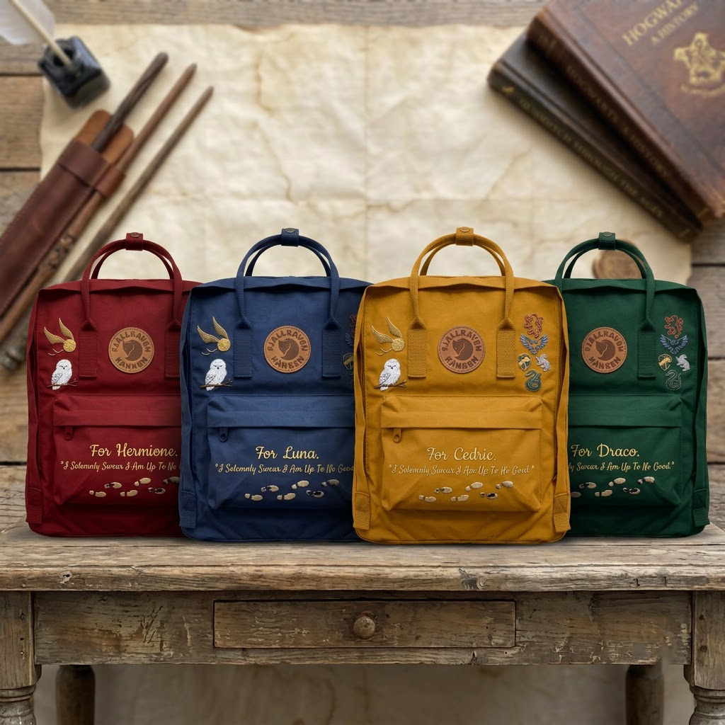 Harry Potter Fjallraven Kanken Hand-Embroidered Backpack - Image 4